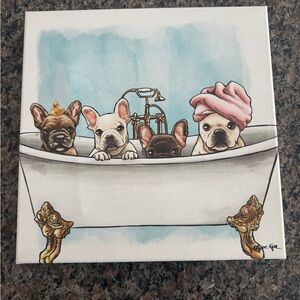 French Bulldog Bathtub Canvas Art